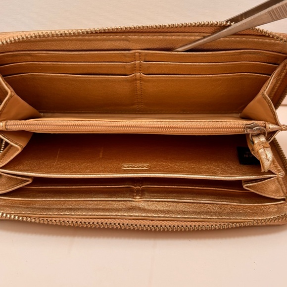 Coach Gold and Brown Wristlet Clutch - Picture 7 of 13